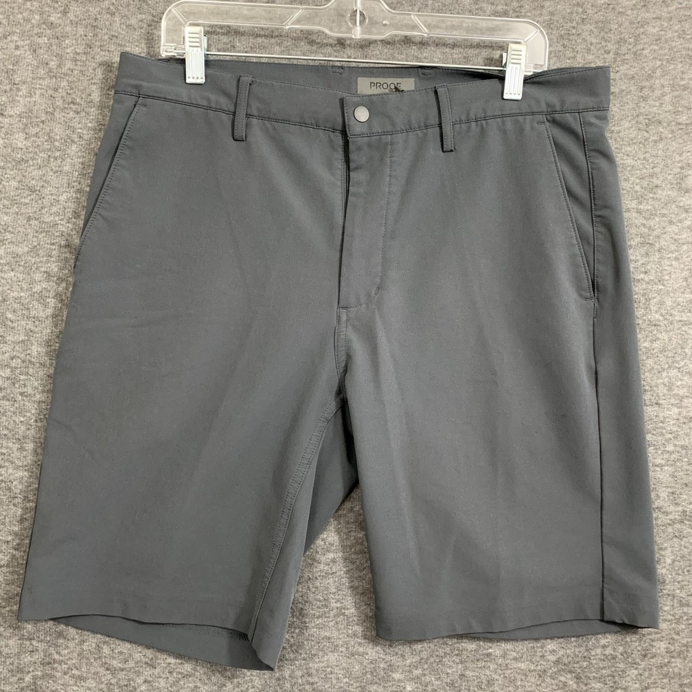 Proof Nomad Shorts Men's 34 Slate Gray Chino‎ Huckberry 9" Inseam Stretch Golf